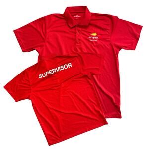 US Open Tennis Supervisor Polo Shirts Red Size Medium Uniform
